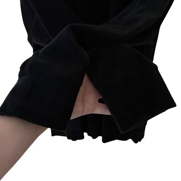 Eileen Fisher Women's Large Black Velour L/S Drop Shoulder Tunic Sweatshirt - Picture 9 of 10